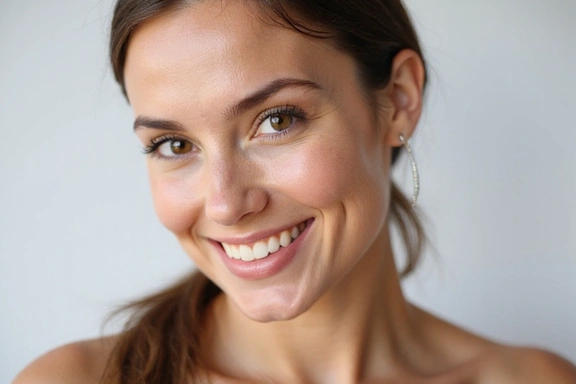 A woman with clear, glowing skin smiling confidently, representing effective skincare routines.